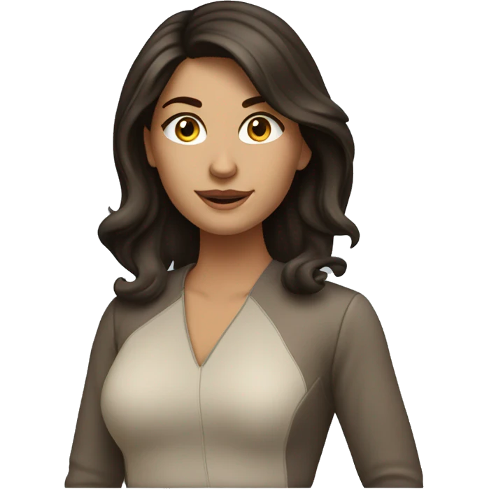 Pretty brunette woman on macbook emoji