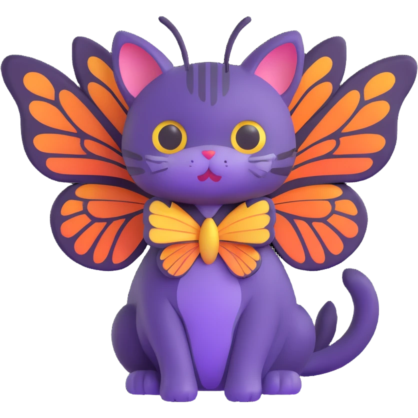 a cat with butterfly wings emoji