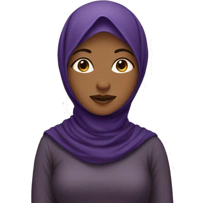 Girl in hijab with a eggplant emoji