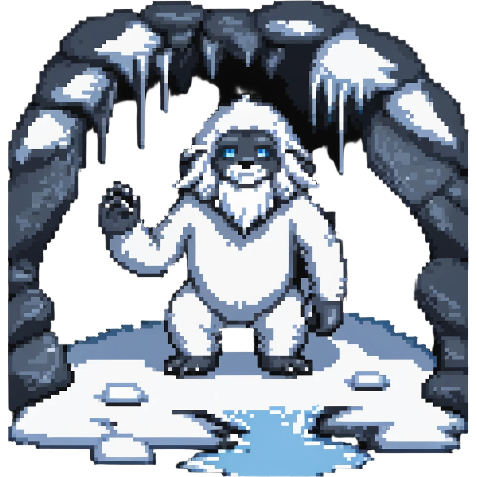 yeti in snow cave emoji