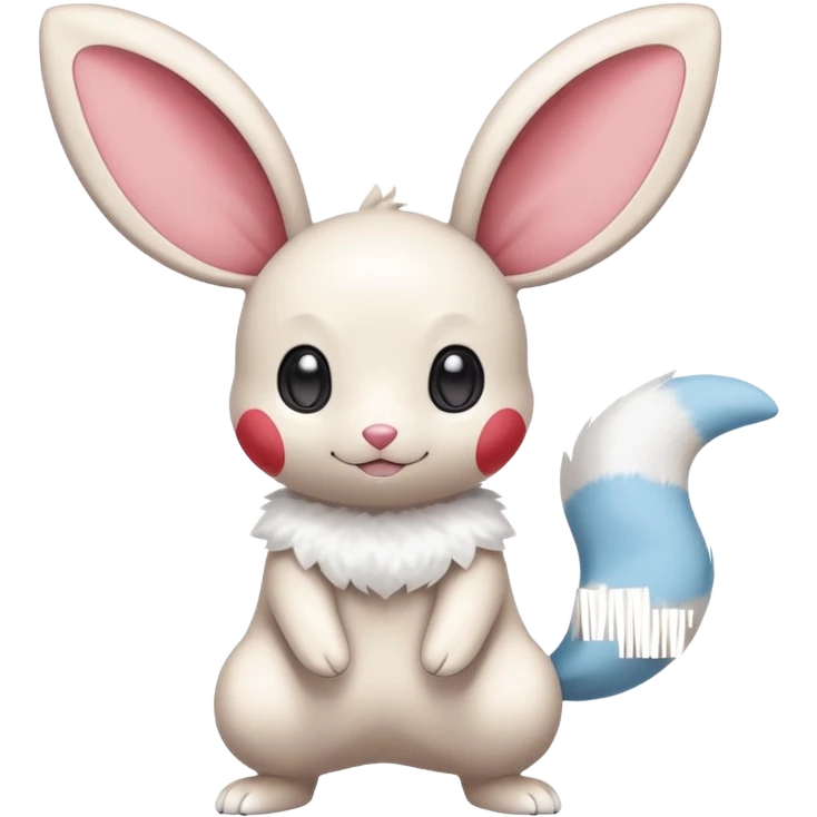 Plusle-Minun-Minccino-Pokémon-fusion, full body emoji