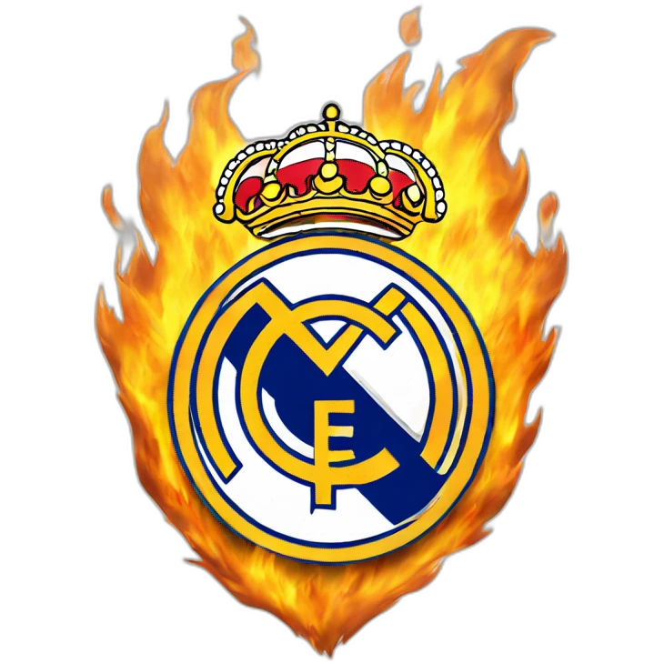Escudo Real Madrid fuego emoji