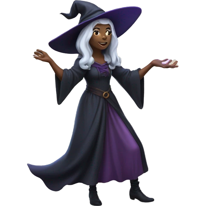 Fair skinned witch casting a spell emoji