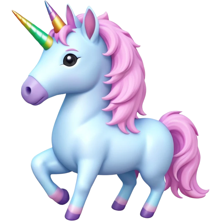 A 3d unicorn 🦄 on a plane ✈️  emoji