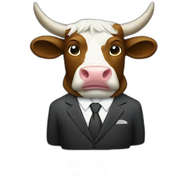  bull in a suit on a computer emoji
