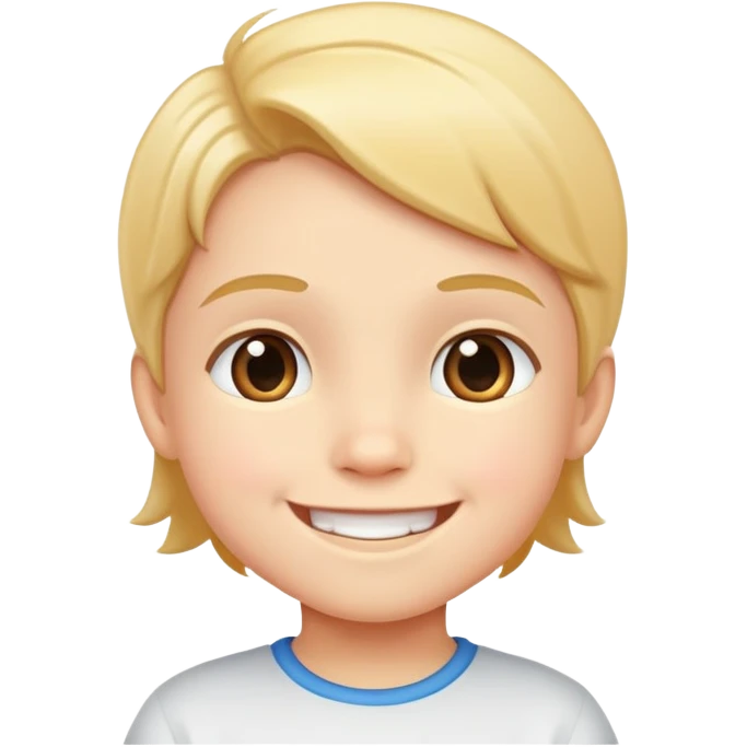 child standing with a smile, cheerful and confident emoji