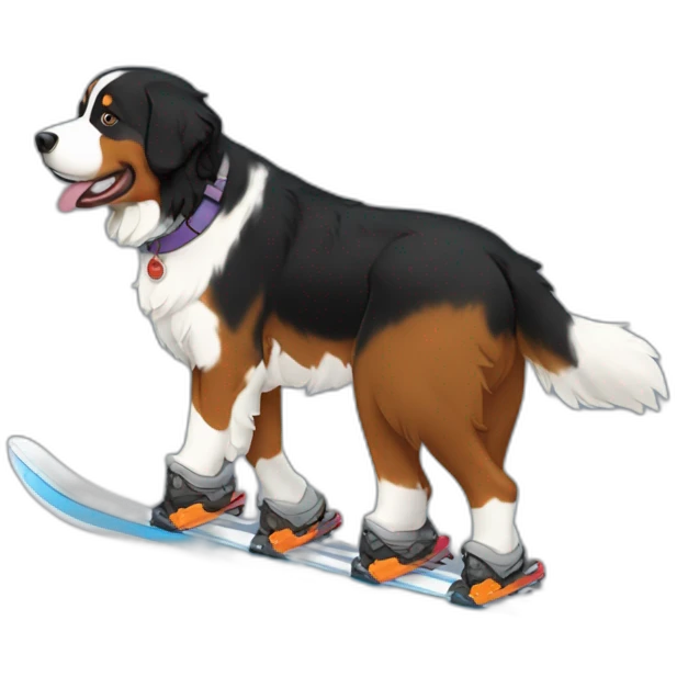 Bernese mountain dog skiing boots emoji