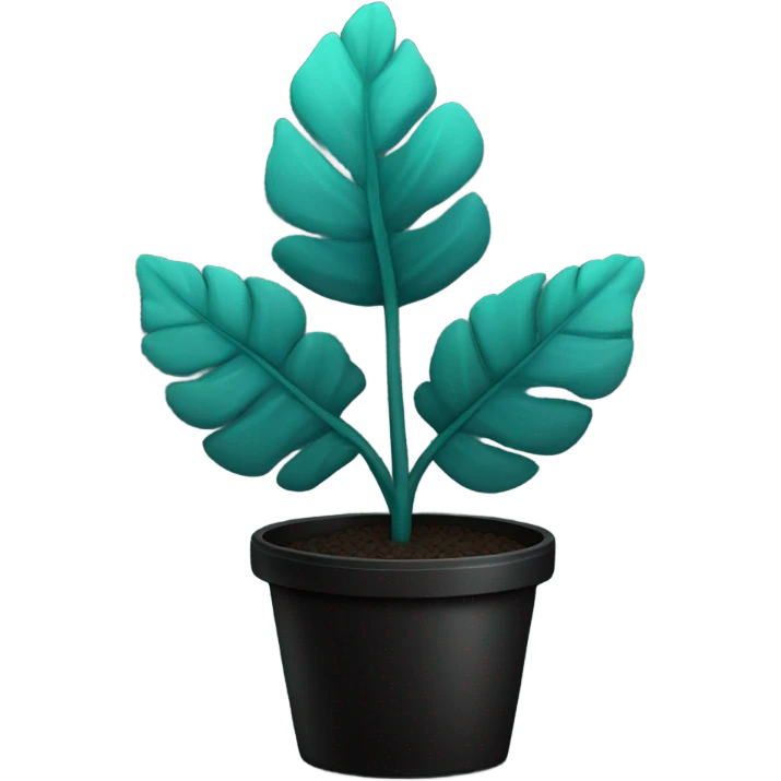 teal plant in black pot emoji