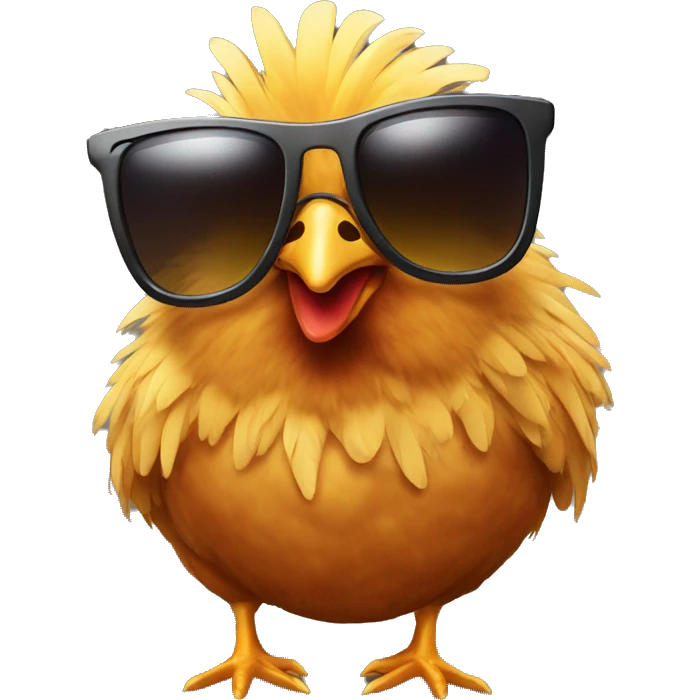 Chicken with sunglass emoji