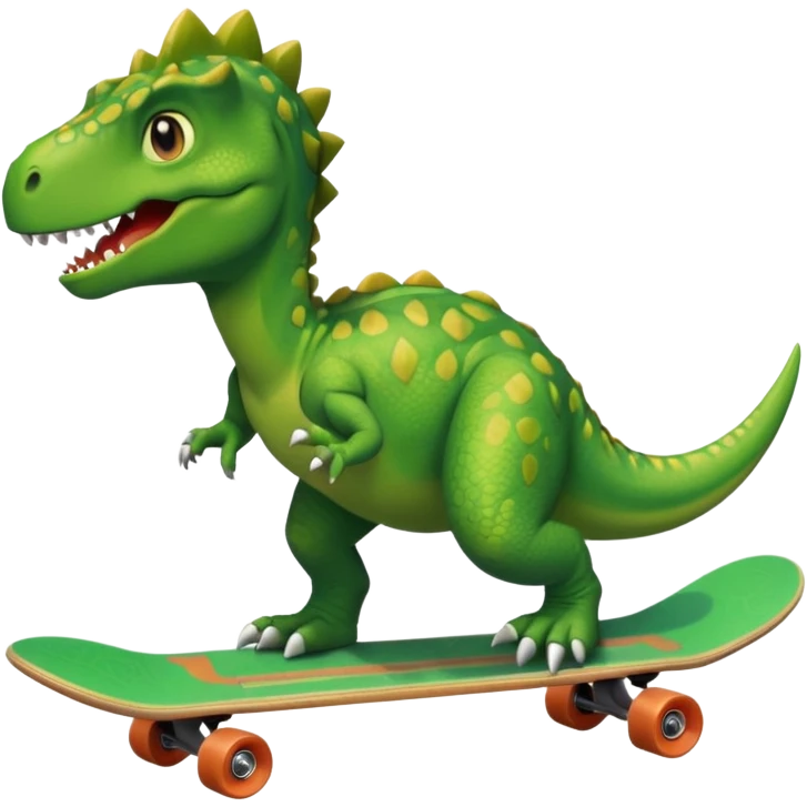 Dinosaur on a skateboard emoji
