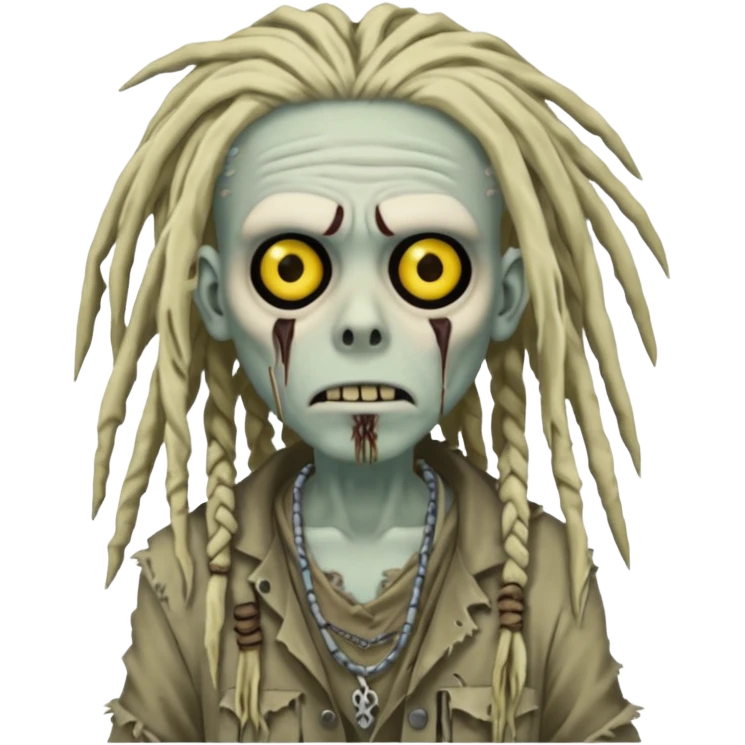 white zombie with dreads emoji