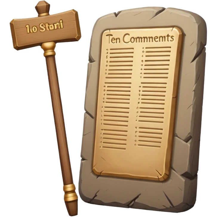 Ten commandments tablets and staff emoji