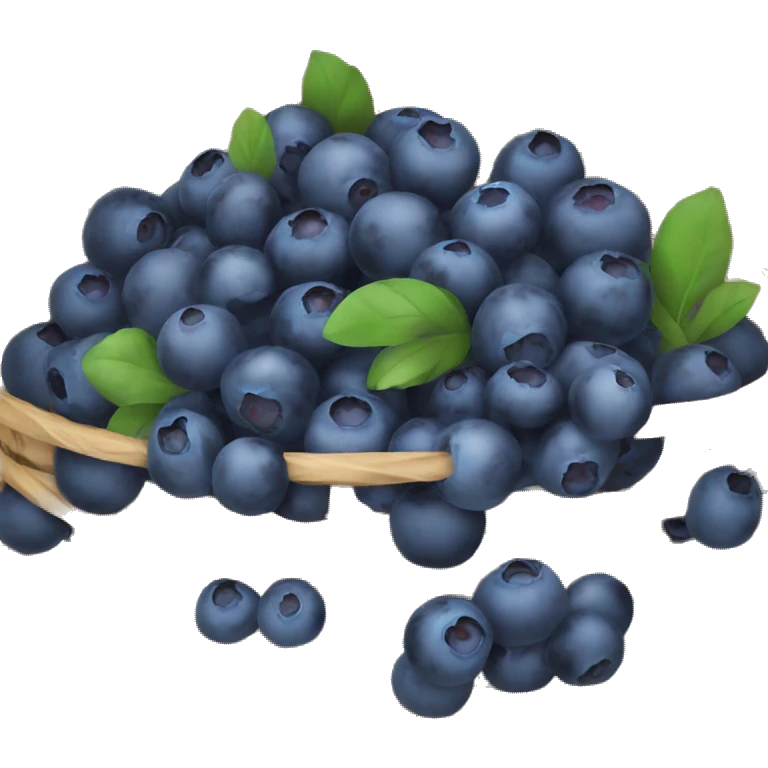 Wicker basket with blueberries emoji