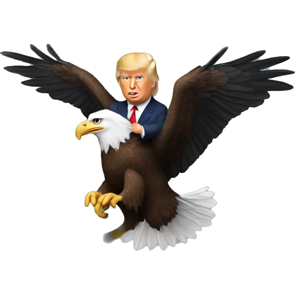 Donald Trump riding a bald eagle  emoji