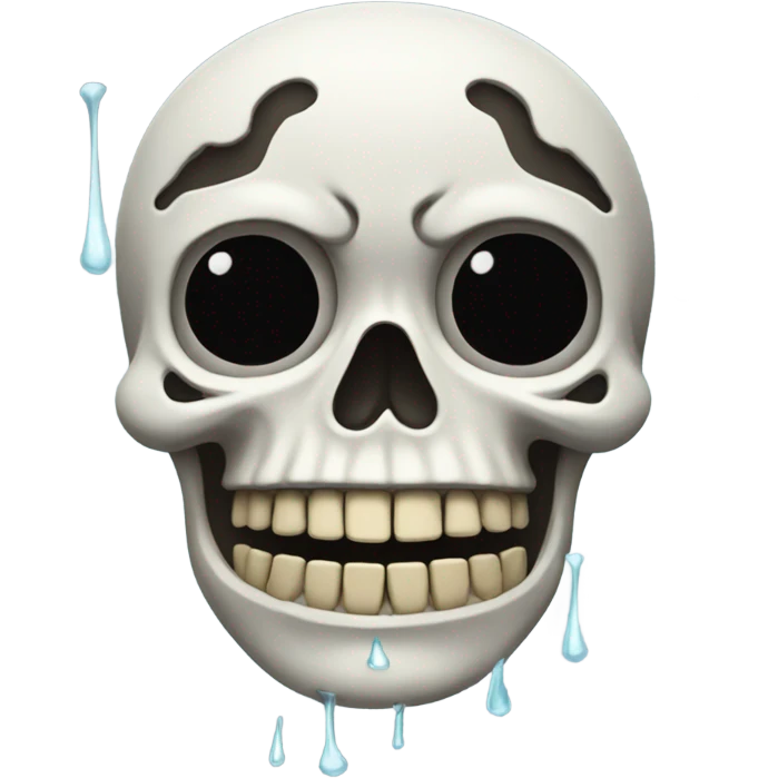 skeleton with launching tears  emoji