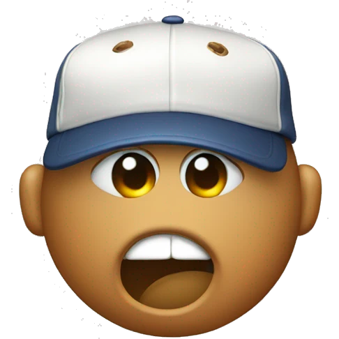 Pot wih eyes in baseball cap emoji