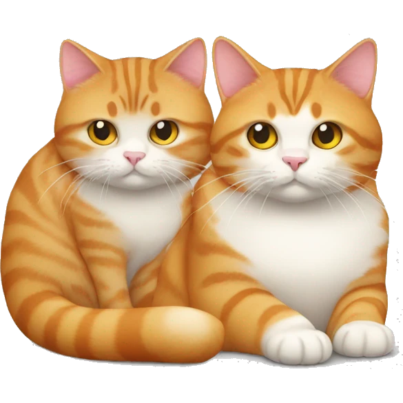 Fat Ginger Cat and Small Tabby Cat emoji