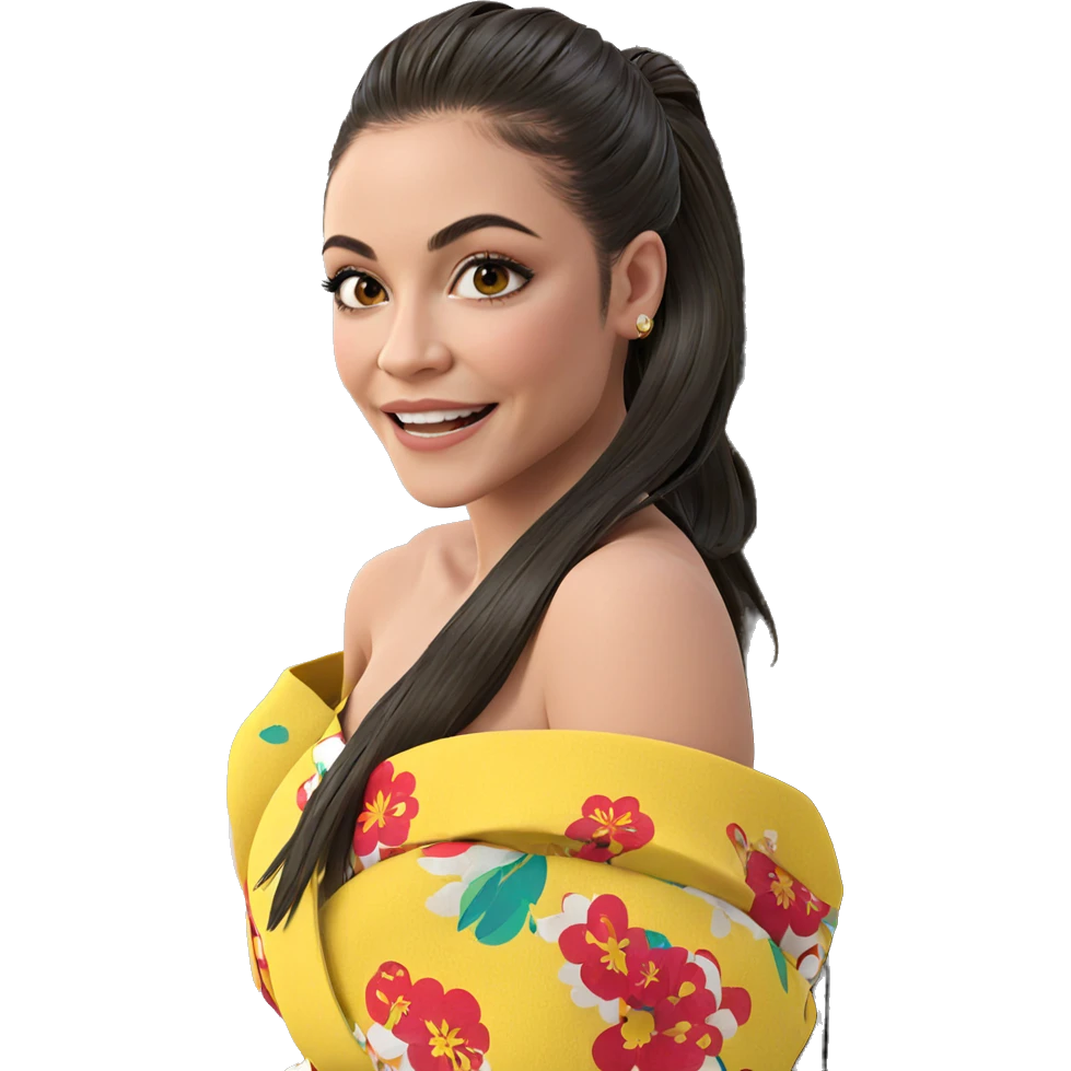 smiling girl in kimono emoji