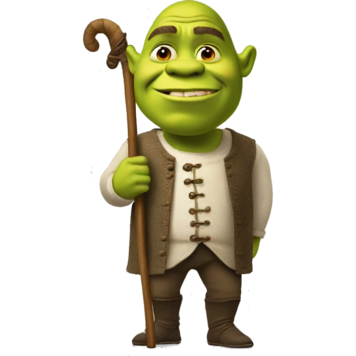 Shrek with cane emoji