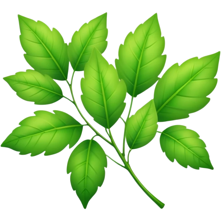 bright green summer leaves gently falling in a warm breeze emoji