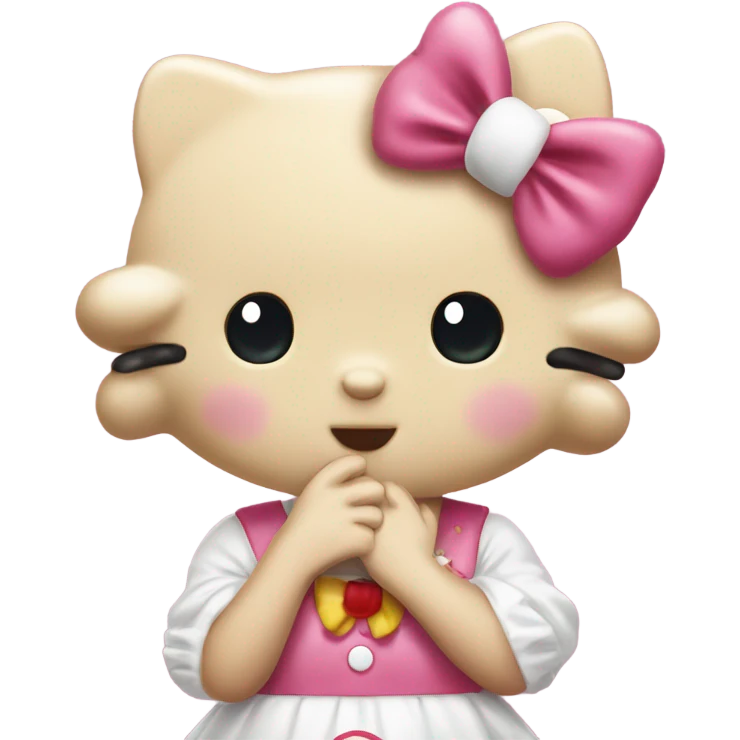 Hello kitty blowing kiss emoji