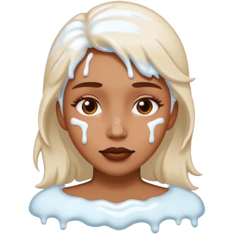 white icing on woman just on the face area emoji
