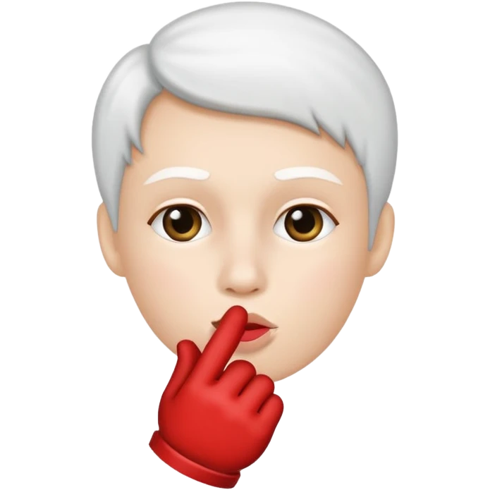 Solid White color Shh finger and hand emoji emoji