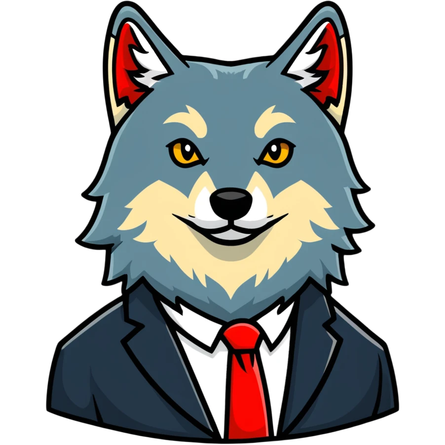wolf with the face of Vladimir Zhirinovsky emoji