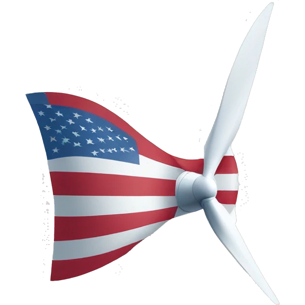 Wind turbine in usa flag colors emoji