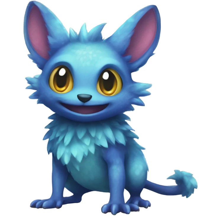 Colorful cute furry anthropomorphic painted Fakémon-Pokémon-Trico-Vernid-creature emoji