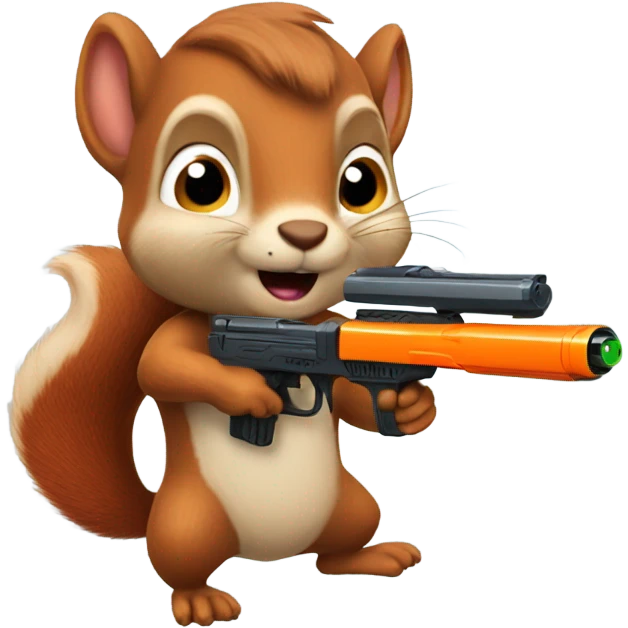 Squirrel with nerf gun emoji