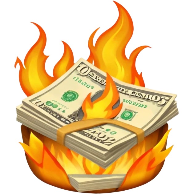 burning one money emoji