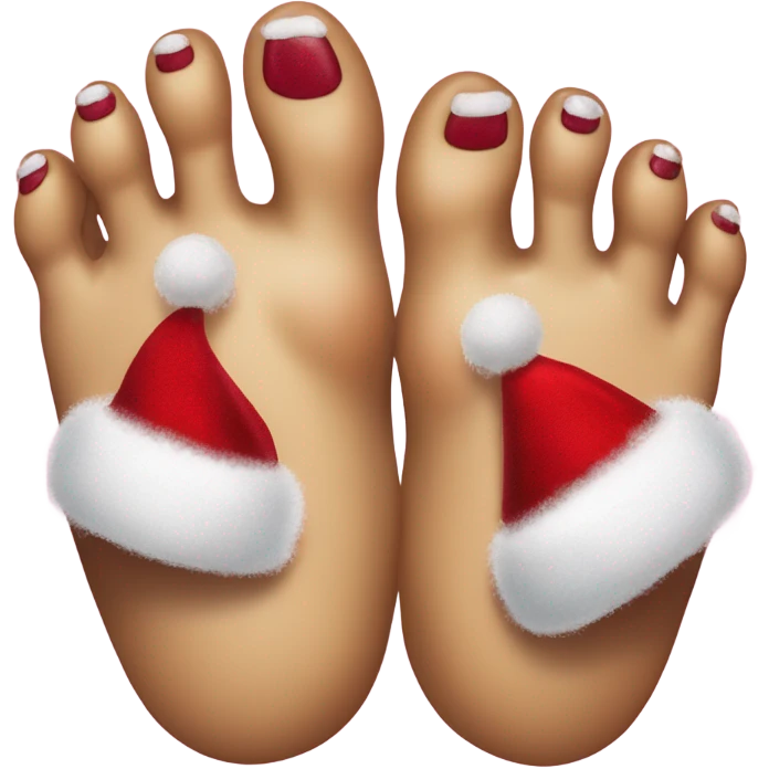 Toes with Santa hat emoji