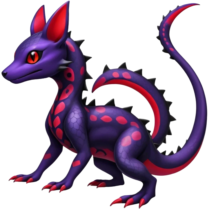 Gothic Colorful Salandit-Umbreon-Fakémon-hybrid-creature (full body)  emoji