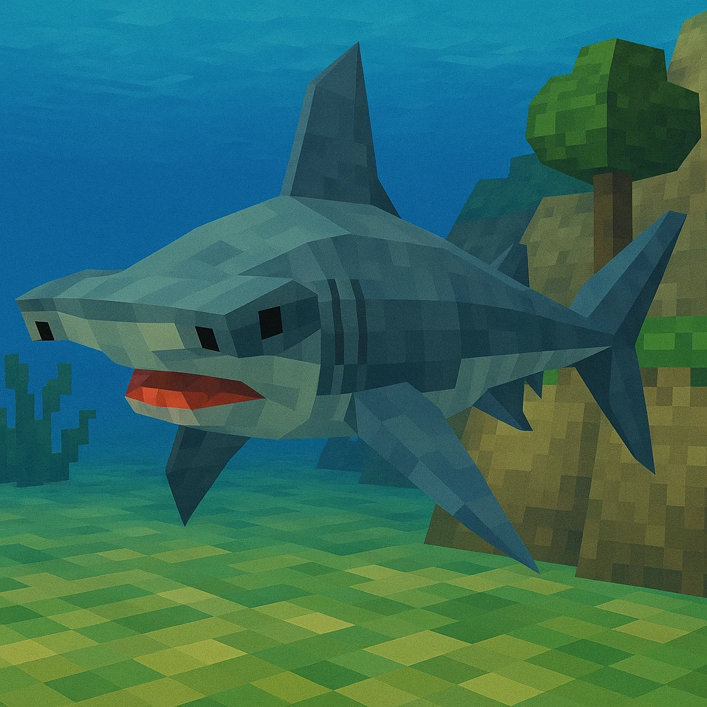 hammerhead shark, low-poly 3D style emoji