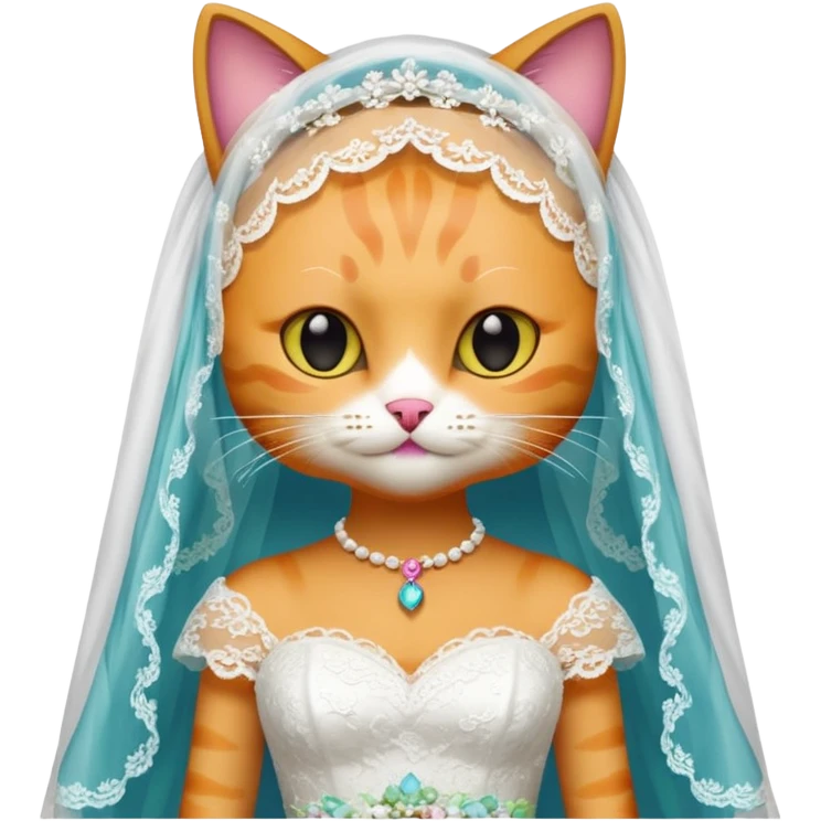 cat bride colorful emoji