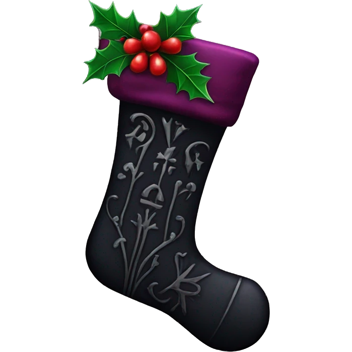 Gothic Christmas stocking emoji