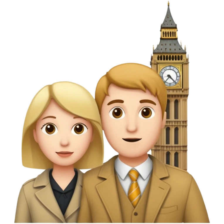 London Big ben with couple  emoji