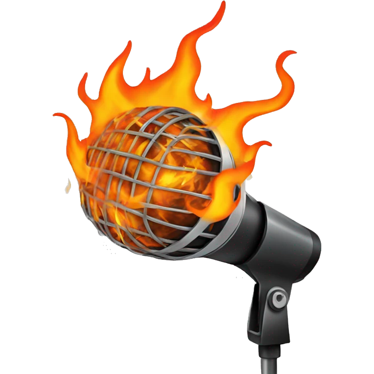 mic on fire emoji