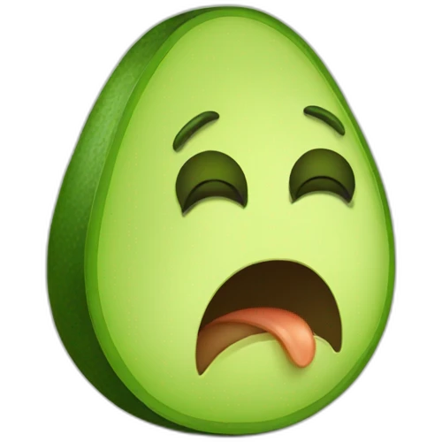 a cute crying avocado emoji