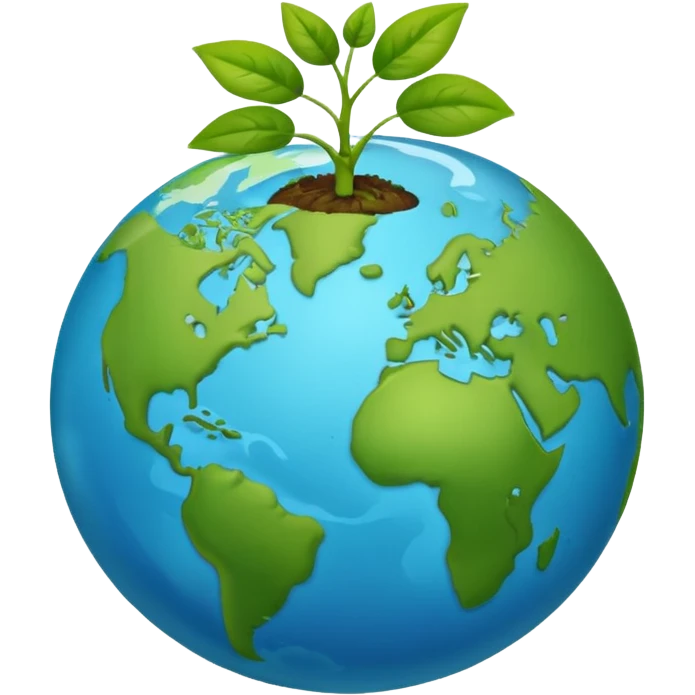 globe with a sprouting plant emoji, representing environmental care emoji