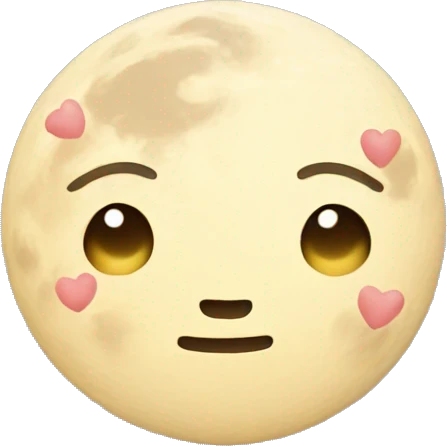 Moon with little hearts around it  emoji