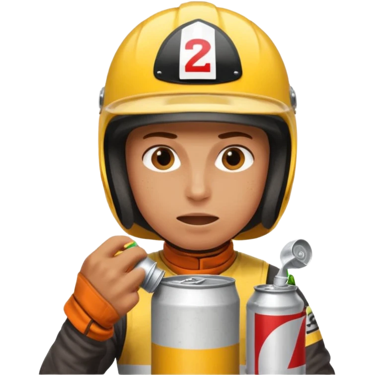 racer eating can drink emoji