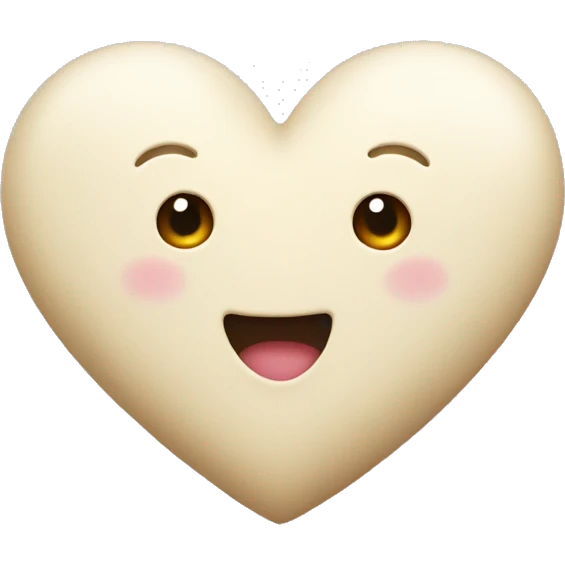 Cream heart emoji