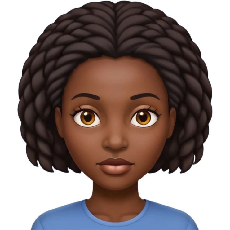 A black women with a massive head emoji