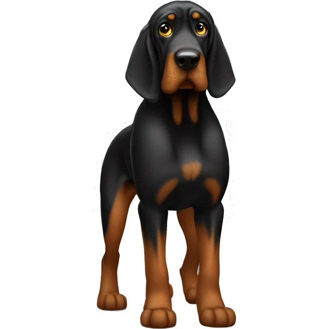 Black bloodhound standing  emoji