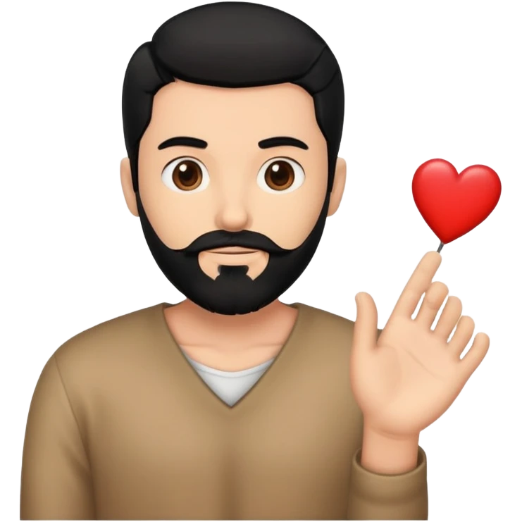 charming portrait of a man with Black Hears too the side and Black beard  emoji
