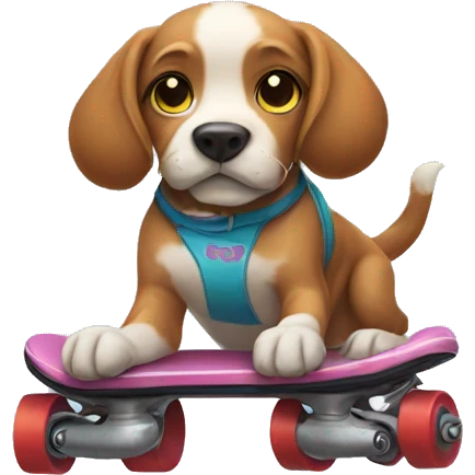 Dog with roller skates in paws emoji