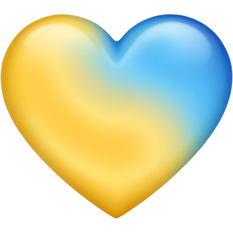 Corazón azul y amarillo juntos degradado emoji