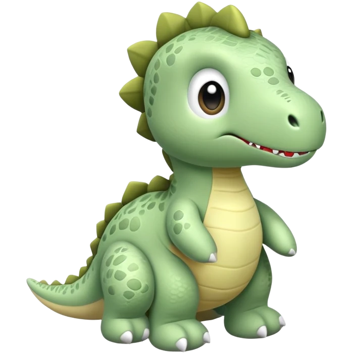 Adorable cute sage green dinosaur stuffed toy emoji